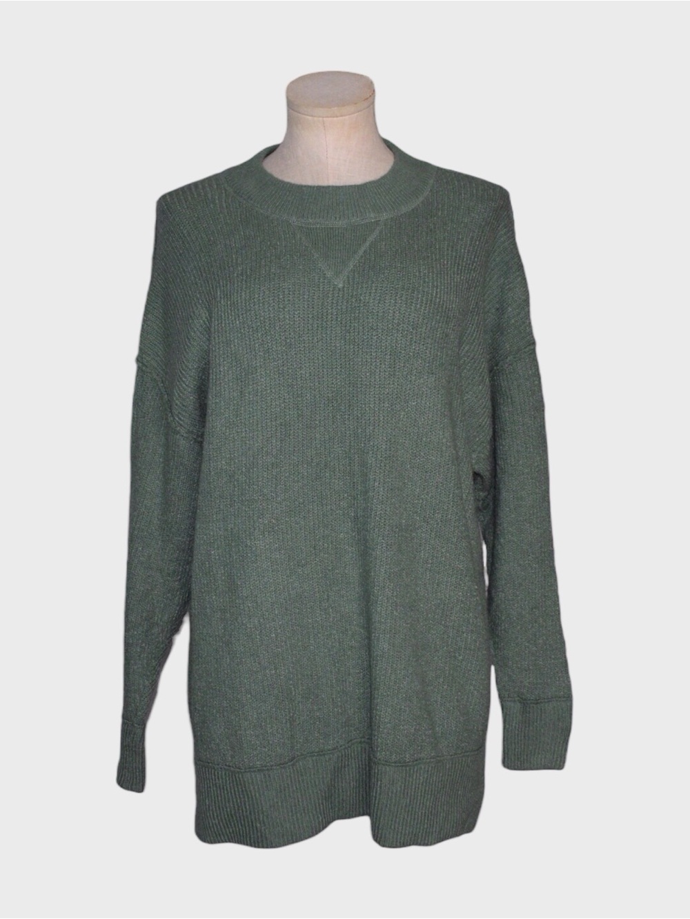 Aerie Green Oversized Crewneck Sweater